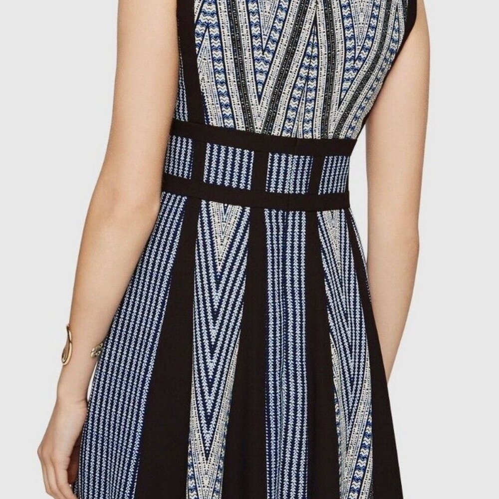 NEW with Return Tag BCBGMaxAzria Perla Dress Sleeveless Blue White Black Size 8 - Picture 6 of 12